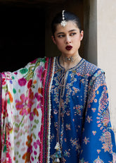 3-PC Unstitched Embroidered Lawn Nirmal By Hussain Rehar | Zarqa